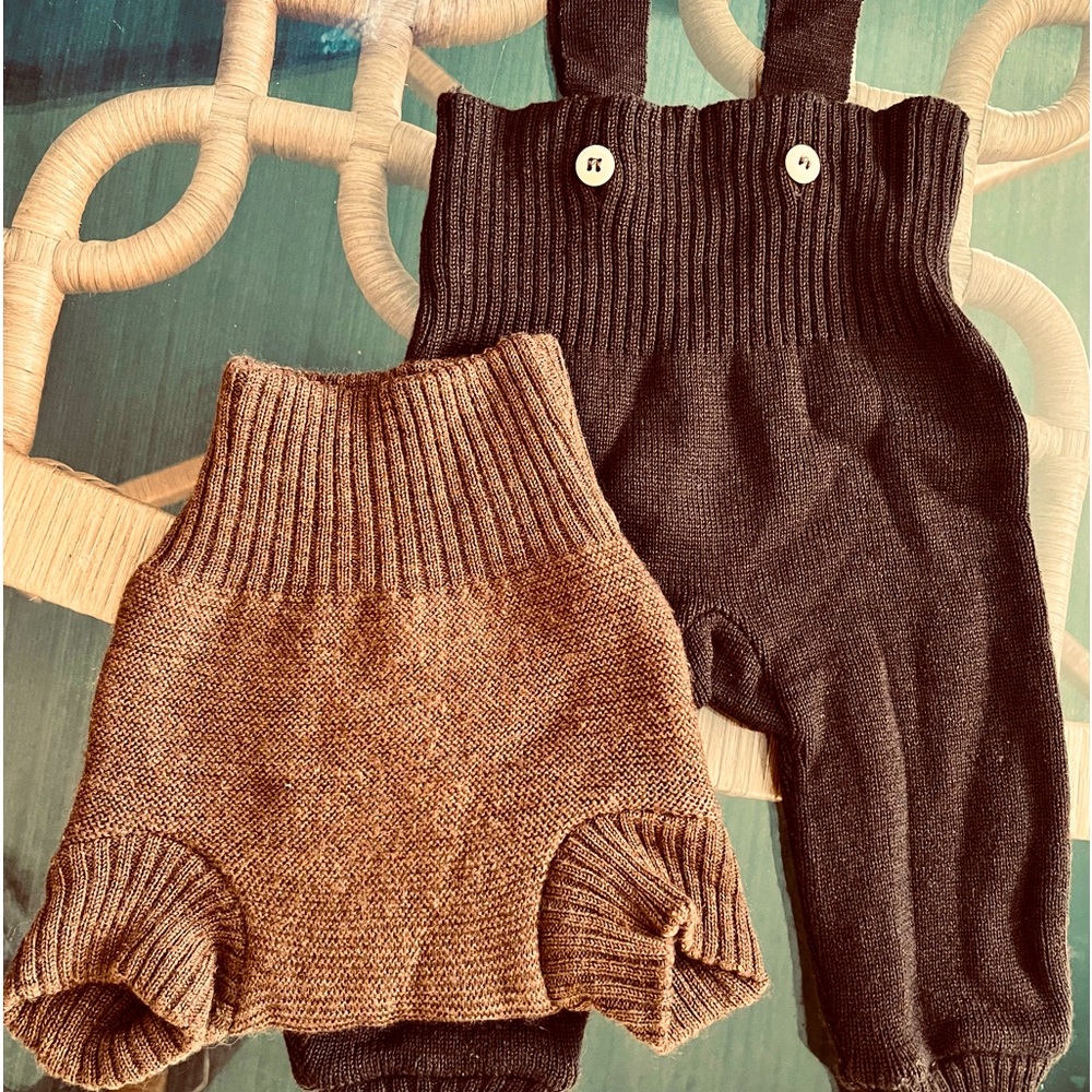 Disana Organic Wool Overalls and Diaper Cover (lot 2) 3-6m